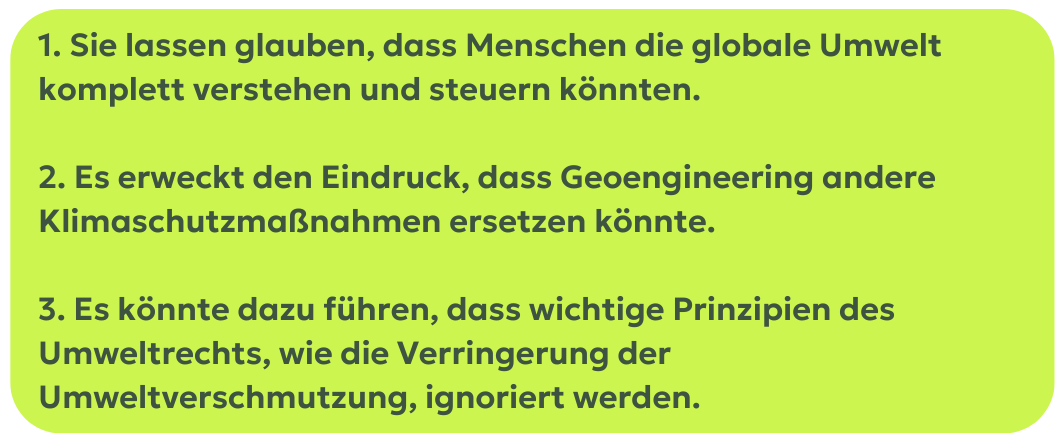 Kritik an Geoengineering-Methoden