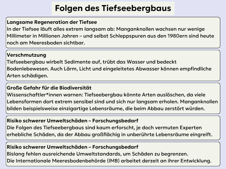 Folgen des Tiefseebergbaus
